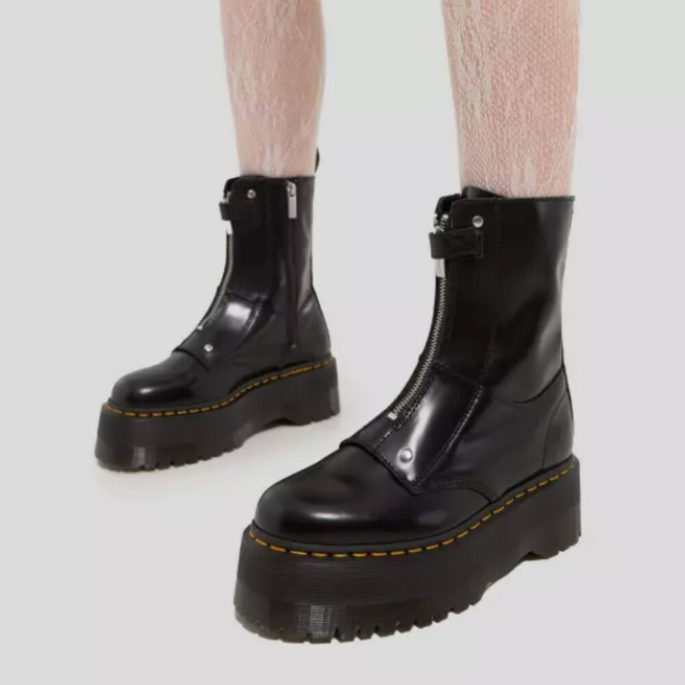 Dr. Martens JETTA HI MAX LEATHER PLATFORM BOOTS MSRP$290